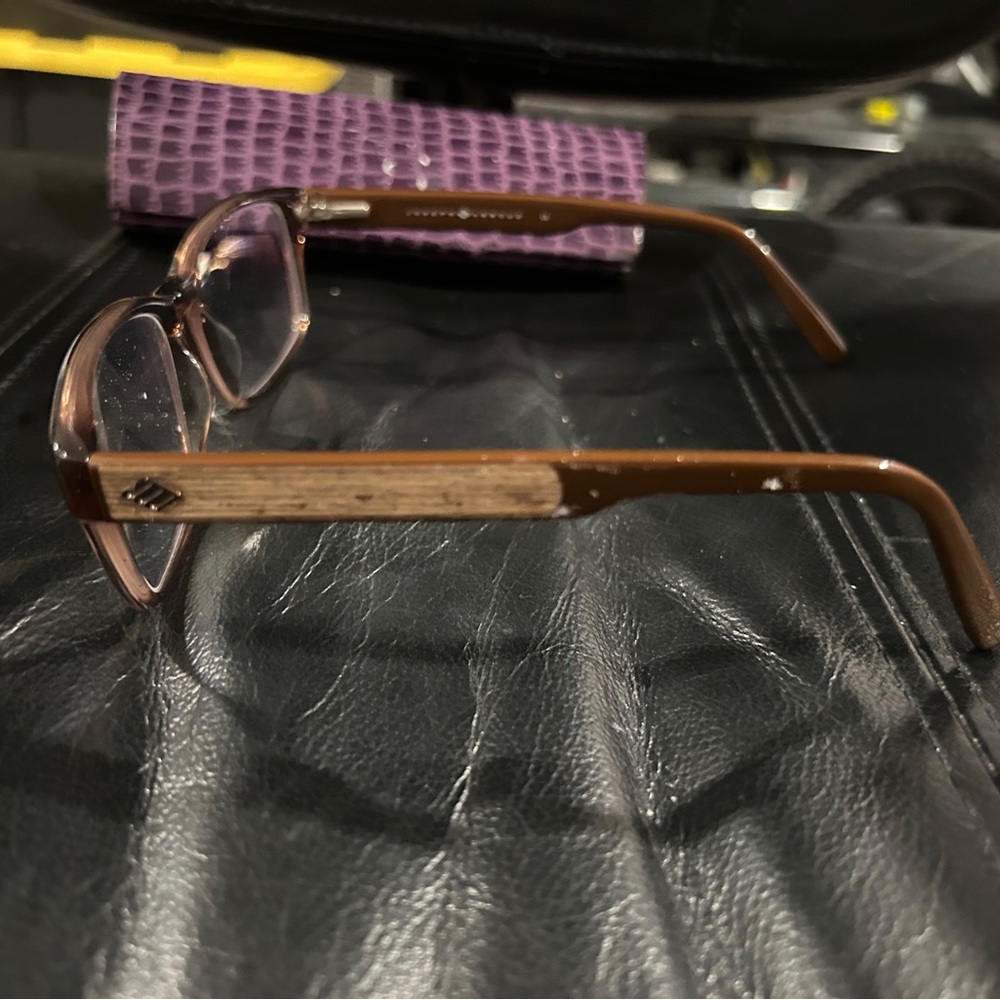 Brown Rectangular Eyeglasses Frame And Hard Case … - image 4